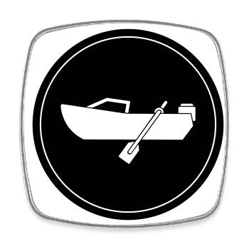 boot Symbol Kreis - Viereckiger Kühlschrankmagnet - Weiß - Vorne