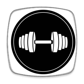 Dumbbell weight circle - Square fridge magnet - white - Front