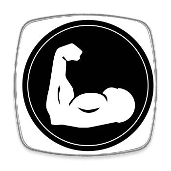 Muscles dumbbell icon - Square fridge magnet - white - Front