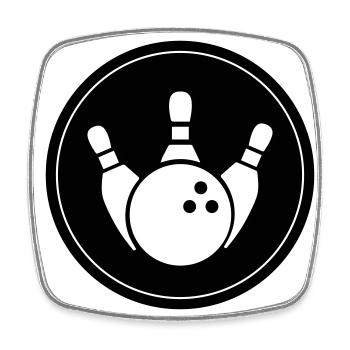 Kegeln Kegel Icon - Viereckiger Kühlschrankmagnet - Weiß - Vorne