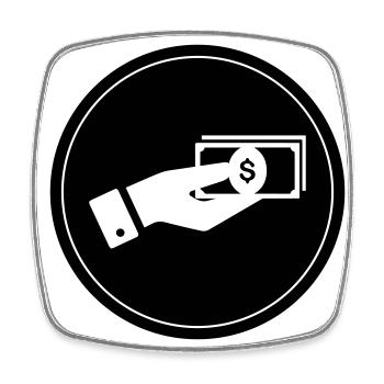 Geld Icon - Viereckiger Kühlschrankmagnet - Weiß - Vorne