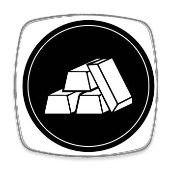 Gold Circle icon - Square fridge magnet - white - Front