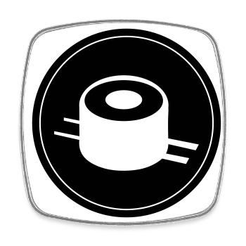 Sushi icon Kreis - Viereckiger Kühlschrankmagnet - Weiß - Vorne