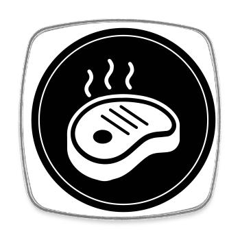 Steak icon circle - Square fridge magnet - white - Front
