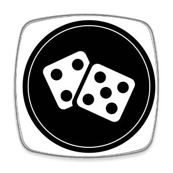 Dice Casino Circle - Square fridge magnet - white - Front