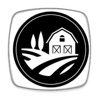 Cercle de récolte à la ferme - Magnet carré - blanc - Devant