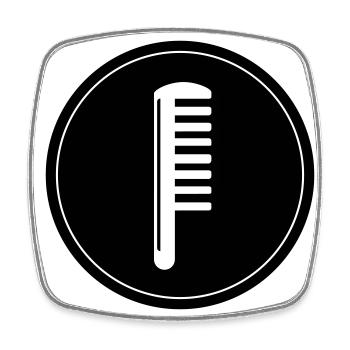 Kamm Friseur Kreis - Viereckiger Kühlschrankmagnet - Weiß - Vorne