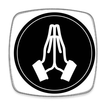 Pray Hands Circle - Square fridge magnet - white - Front