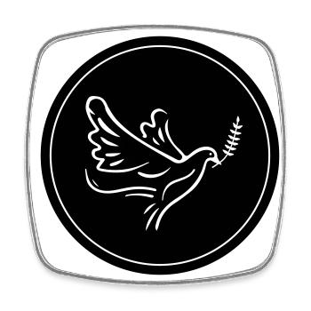 Cercle de pigeons - Magnet carré - blanc - Devant