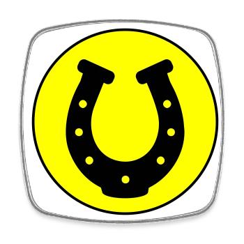 Hufeisen Icon - Viereckiger Kühlschrankmagnet - Weiß - Vorne