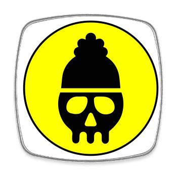 Skull kopf icon - Viereckiger Kühlschrankmagnet - Weiß - Vorne