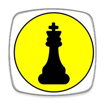 Chess piece King - Square fridge magnet - white - Front