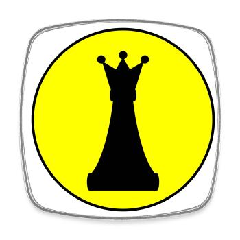 Chess piece queen - Square fridge magnet - white - Front