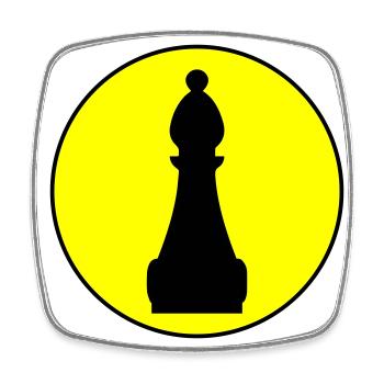 Symbole de pièce d’échecs - Magnet carré - blanc - Devant