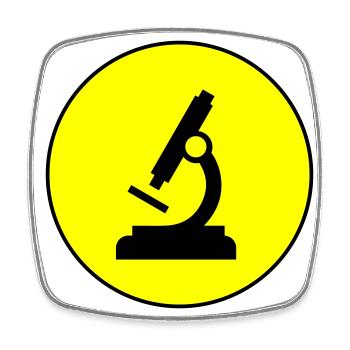 Microscope Icon Icon - Square fridge magnet - white - Front