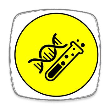 Test tube chemistry - Square fridge magnet - white - Front