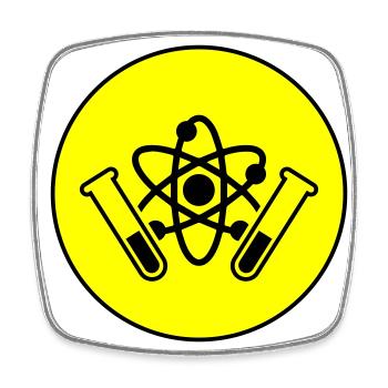 Test tube symbol - Square fridge magnet - white - Front