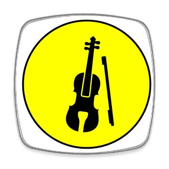 Violin icon icon - Square fridge magnet - white - Front