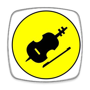 Violin Icon symbol - Square fridge magnet - white - Front