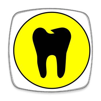 Symbole de l’icône de dent - Magnet carré - blanc - Devant