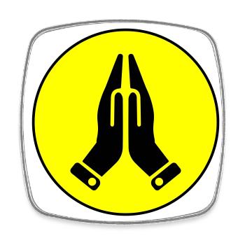 Hände symbol - Viereckiger Kühlschrankmagnet - Weiß - Vorne