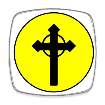 Cross symbol - Square fridge magnet - white - Front