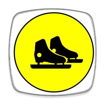 Patins de patinage artistique - Magnet carré - blanc - Devant