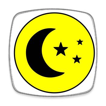 Mond Icon symbol - Viereckiger Kühlschrankmagnet - Weiß - Vorne