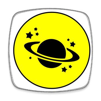 Icône Saturne - Magnet carré - blanc - Devant