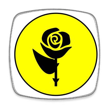 Rose icon Symbol - Viereckiger Kühlschrankmagnet - Weiß - Vorne