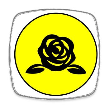 Symbole de la rose - Magnet carré - blanc - Devant