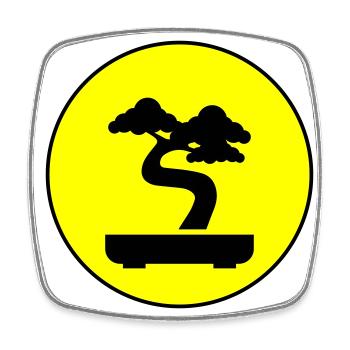 Bonsai icon Symbol - Viereckiger Kühlschrankmagnet - Weiß - Vorne