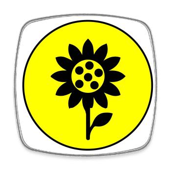 Icône d’icône de tournesol - Magnet carré - blanc - Devant