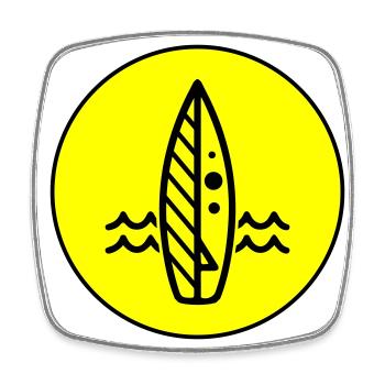 Surfbrett icon symbol - Viereckiger Kühlschrankmagnet - Weiß - Vorne