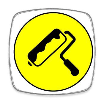 Maler Silhouette icon - Viereckiger Kühlschrankmagnet - Weiß - Vorne