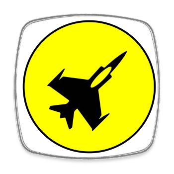 Symbole de jet d’avion - Magnet carré - blanc - Devant