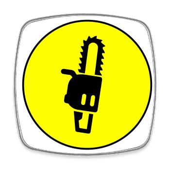 Chainsaw Icon Icon - Square fridge magnet - white - Front