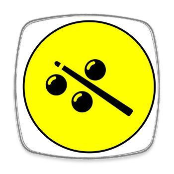 Billiards symbol icon - Square fridge magnet - white - Front