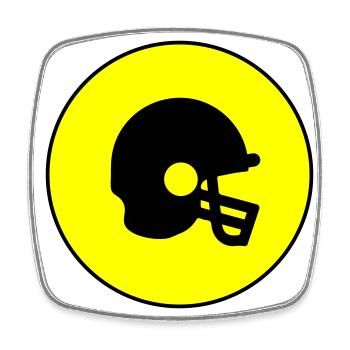 Icône Casque de football - Magnet carré - blanc - Devant