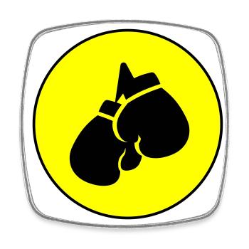 Boxing gloves symbol - Square fridge magnet - white - Front