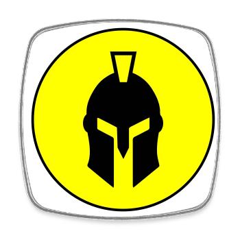 Spartaner Helm - Viereckiger Kühlschrankmagnet - Weiß - Vorne