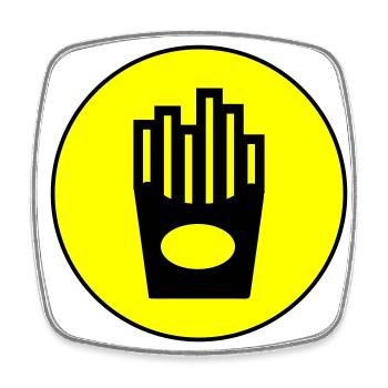 French fries fast food symbol - Square fridge magnet - white - Front