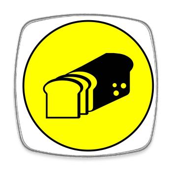 Brot icon symbol - Viereckiger Kühlschrankmagnet - Weiß - Vorne