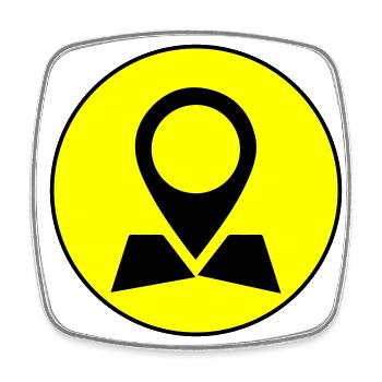 World map icon icon - Square fridge magnet - white - Front