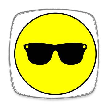 Sunglasses icon icon - Square fridge magnet - white - Front