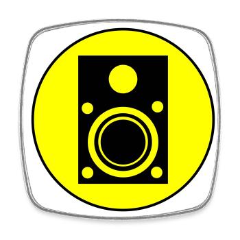 Speakers music symbol - Square fridge magnet - white - Front
