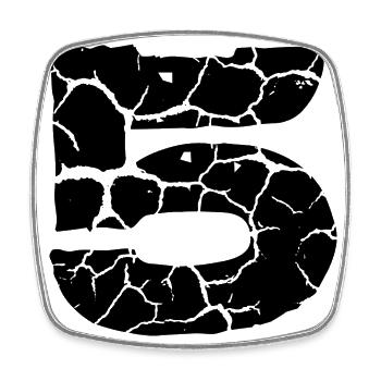Maillot numéro 5 - Magnet carré - blanc - Devant