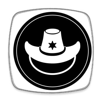 Cowboy Head Western - Magnet carré - blanc - Devant
