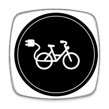 ebike fahrrad Radfahren - Viereckiger Kühlschrankmagnet - Weiß - Vorne