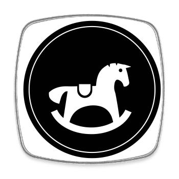 Rocking Horse Toy Baby - Square fridge magnet - white - Front